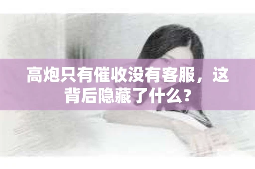 高炮只有催收没有客服，这背后隐藏了什么？