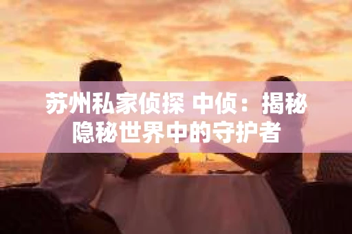苏州私家侦探 中侦：揭秘隐秘世界中的守护者