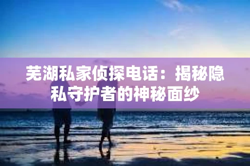 芜湖私家侦探电话：揭秘隐私守护者的神秘面纱