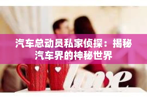 汽车总动员私家侦探：揭秘汽车界的神秘世界