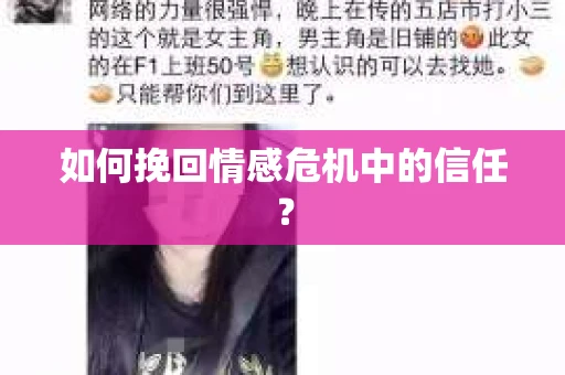 如何挽回情感危机中的信任？