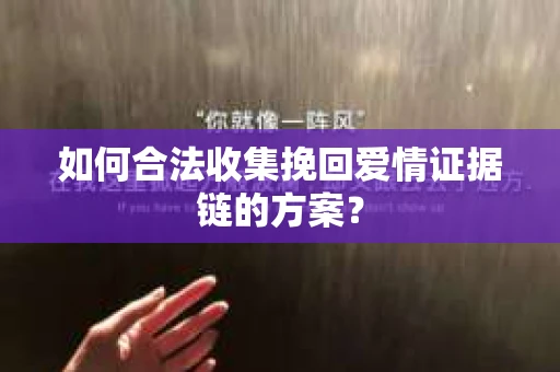 如何合法收集挽回爱情证据链的方案？
