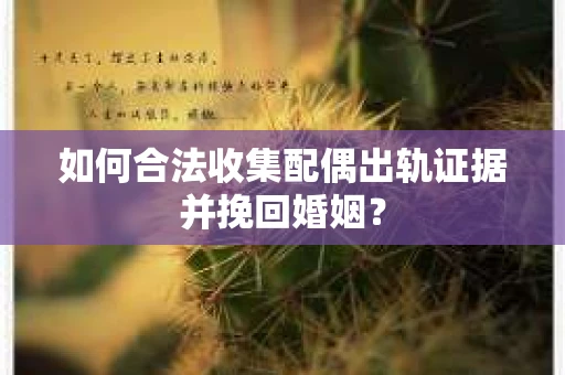 如何合法收集配偶出轨证据并挽回婚姻？